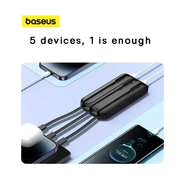 Baseus PPMD2-10 22.5W 10000mAh Power Bank With Built-in Cable