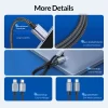 ORICO Cable Type-c to Type-C 100w 5A PD  Fast Charging Cable For Macbook Laptop Ipad Black GQA100 2m- Black - Image 4