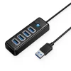 Orico Hub 4in1 USB-A To 4x USB3.0 4-Port Hub PW4U-U3-015-BK-EP 15cm  black - Image 4