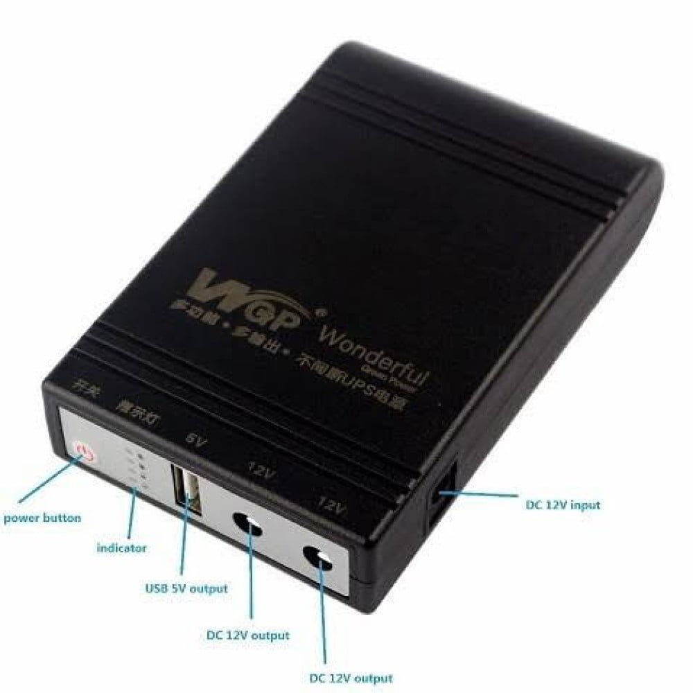 WGP Mini UPS Router ONU Backup for 8hrs Power Backup (5+9+12 Volts 3  Output) - DTech BD