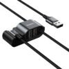 Baseus rear seat dedicated data cable (USB to iP + double USB) - Image 5