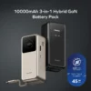1-Pac⁺ 10000mAh 3in1 Hybrid GaN Battery Pack with Built-In Retractable Cable - Image 3