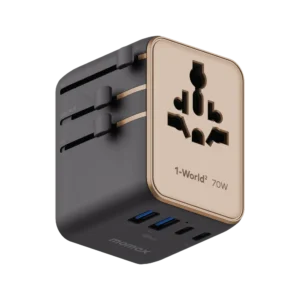 1-World² 5-Port Mini Universal Travel GaN Charger 70W with Dual AC