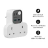 1-Charge Work Flow T-Shaped Extension Cord With 2 Sockets, 2 USB-A and 2 USB-C Ports - Image 2